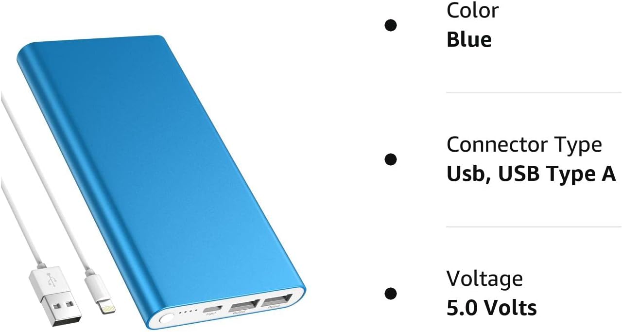 Pilot 4GS – Cargador portátil, cargador de batería de carga rápida de 12000 mAh, batería de salida de alta velocidad dual de 3 A, compatible con