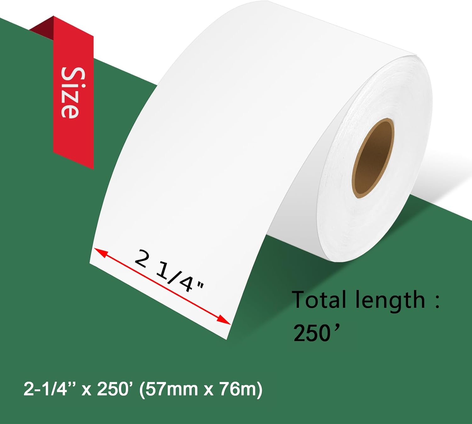 GREENCYCLE 2 rollos compatibles con Dymo 30270 de 2-14 pulgadas x 250 pies (2.244 in x 249.3 ft), rollos de papel de recibo blanco LW etiquetas