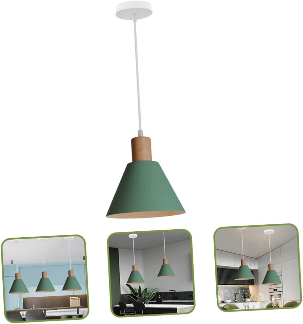 DOITOOL Lámparas colgantes enchufables, modernas luces colgantes para isla de cocina, lámpara colgante de techo para granero, cocina, comedor (verde)