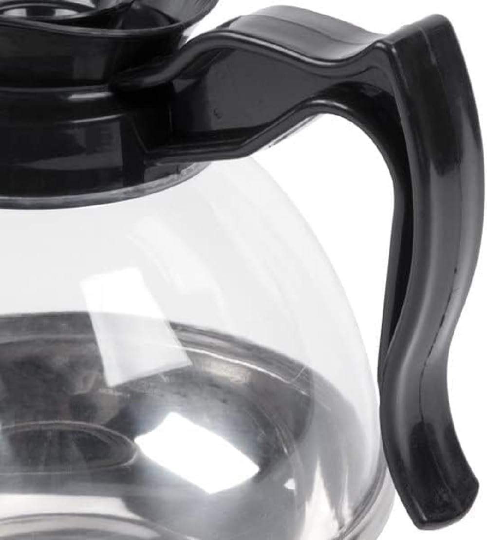 Decantador de café de grado comercial, cuerpo de policarbonato con base de acero inoxidable, mango de plástico negro, jarra de café fácil de verter,