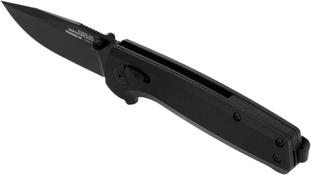 SOG Terminus XR G10 – Cuchillos plegables de bolsillo ambidiestros resistentes EDC  Mango G10  Hoja de acero D2 resistente al desgaste
