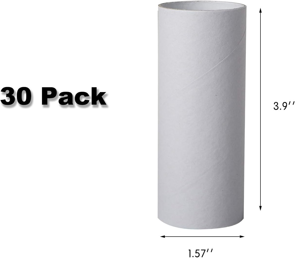 Paquete de 30 rollos para manualidades, tubos de cartón grueso para manualidades, tubos redondos de cartón, tubos para manualidades, tubos redondos