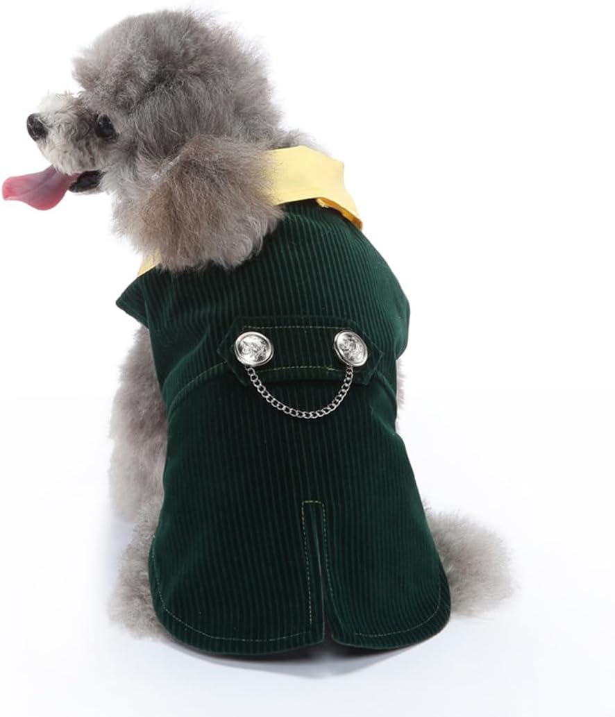 DOTEYAYP Esmoquin de terciopelo para cachorro con corbata de moño desmontable, para baile de graduación, boda, disfraz formal de príncipe para perro