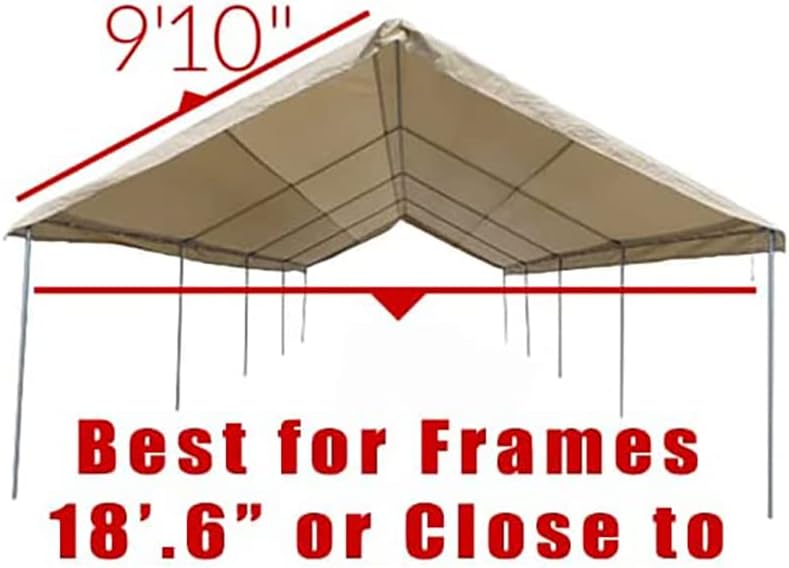 Toldo de repuesto con cenefa de 20 x 30 pies, color blanco, cubierta de lona para techo superior, para automóvil, motocicleta, barco, jetski o feria