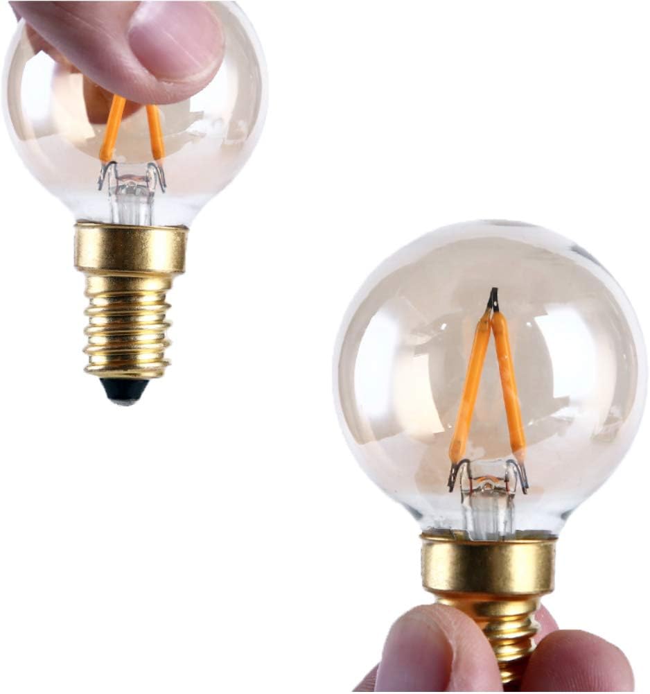 MaoTopCom Bombillas LED E14 Vintage Edison de 1 W, no regulables, base europea de 2200 K, blanco cálido de 10 W, repuesto de filamento equivalente a
