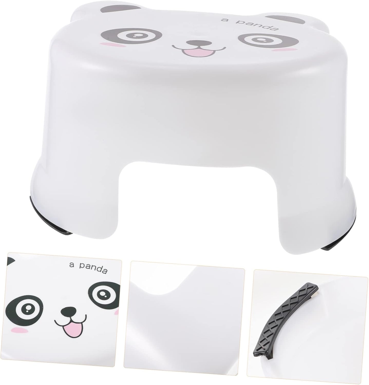 USHOBE Taburete de baño de plástico de dibujos animados para niños pequeños, taburete redondo otomano, taburete para niños pequeños, taburete para