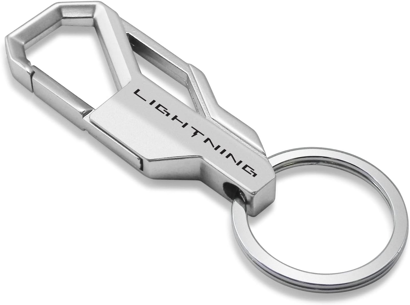 Hecho para Ford F-150 Lightning Silver Snap Hook Metal Llavero, plateado