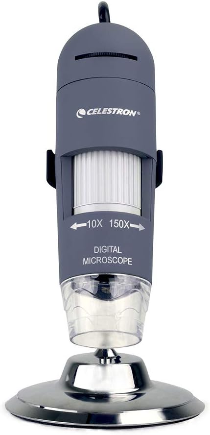 Celestron Microscopio digital portátil de lujo, captura tus descubrimientos, (44302-C), gris