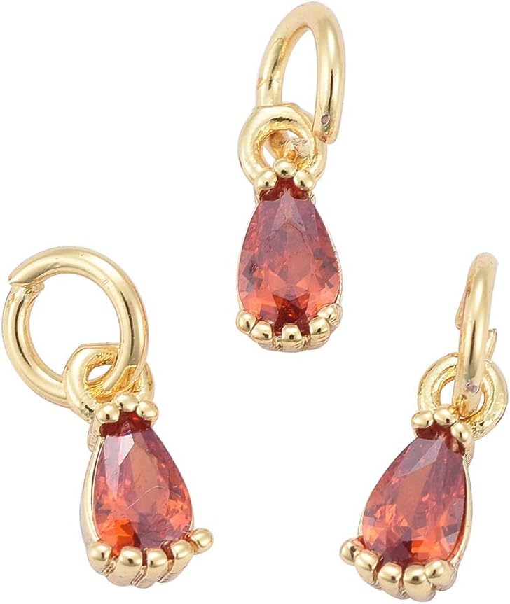 DanLingJewelry 20 dijes de circonita cúbica chapados en oro de 18 quilates con circonita cúbica para hacer joyas