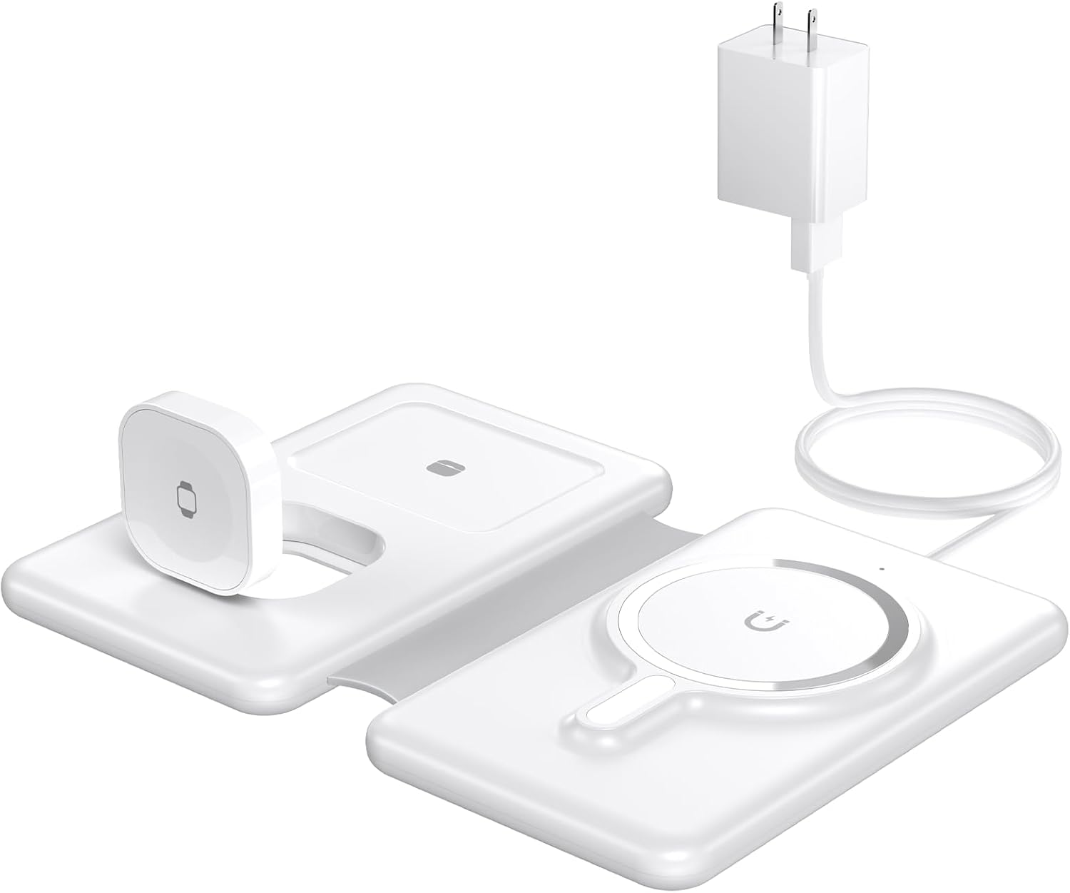 Cargador inalámbrico magnético para iPhone estación de carga de viaje 3 en 1 para dispositivos Apple para iPhone 15 14 13 12 Pro Max Plus –