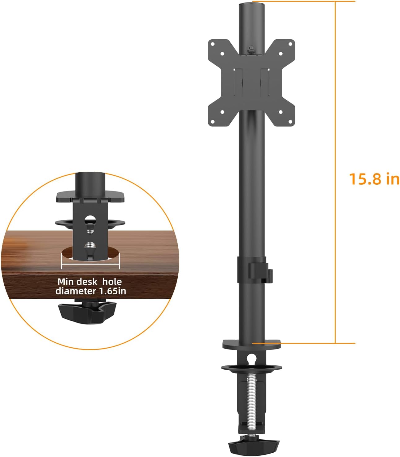 PHOLITEN Soporte de monitor para la mayoría de pantallas de computadora de 13-32 pulgadas de hasta 22 libras, soporte de monitor de escritorio