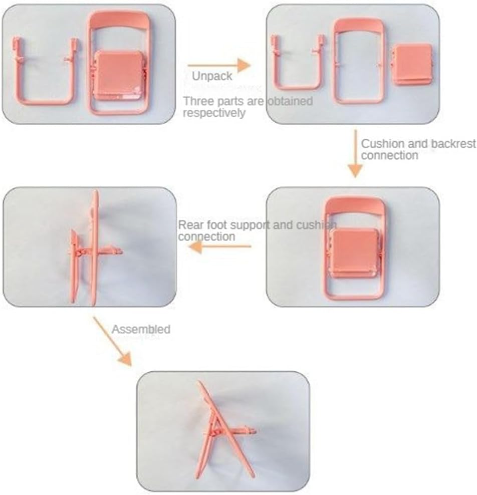 Cyauskoe Mini sillas plegables, pequeños juguetes para sillas plegables, mini soporte para teléfono, sillas plegables a escala 16, sillas plegables