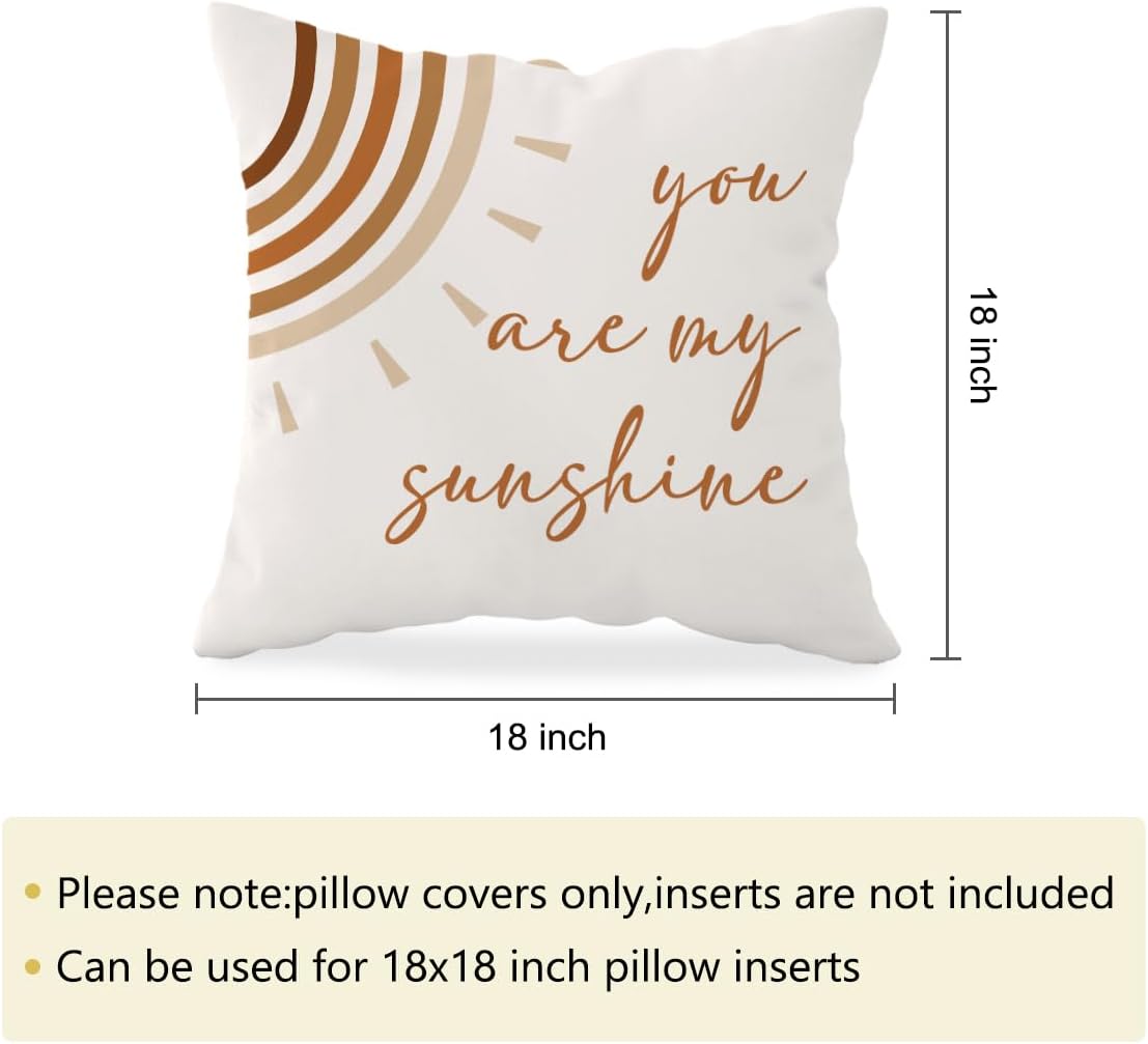 HONLUNG Fundas de almohada con frase inspiradora con frase inspiradora, diseño bohemio, sol, sol, 18 x 18 pulgadas, para el hogar, habitación de