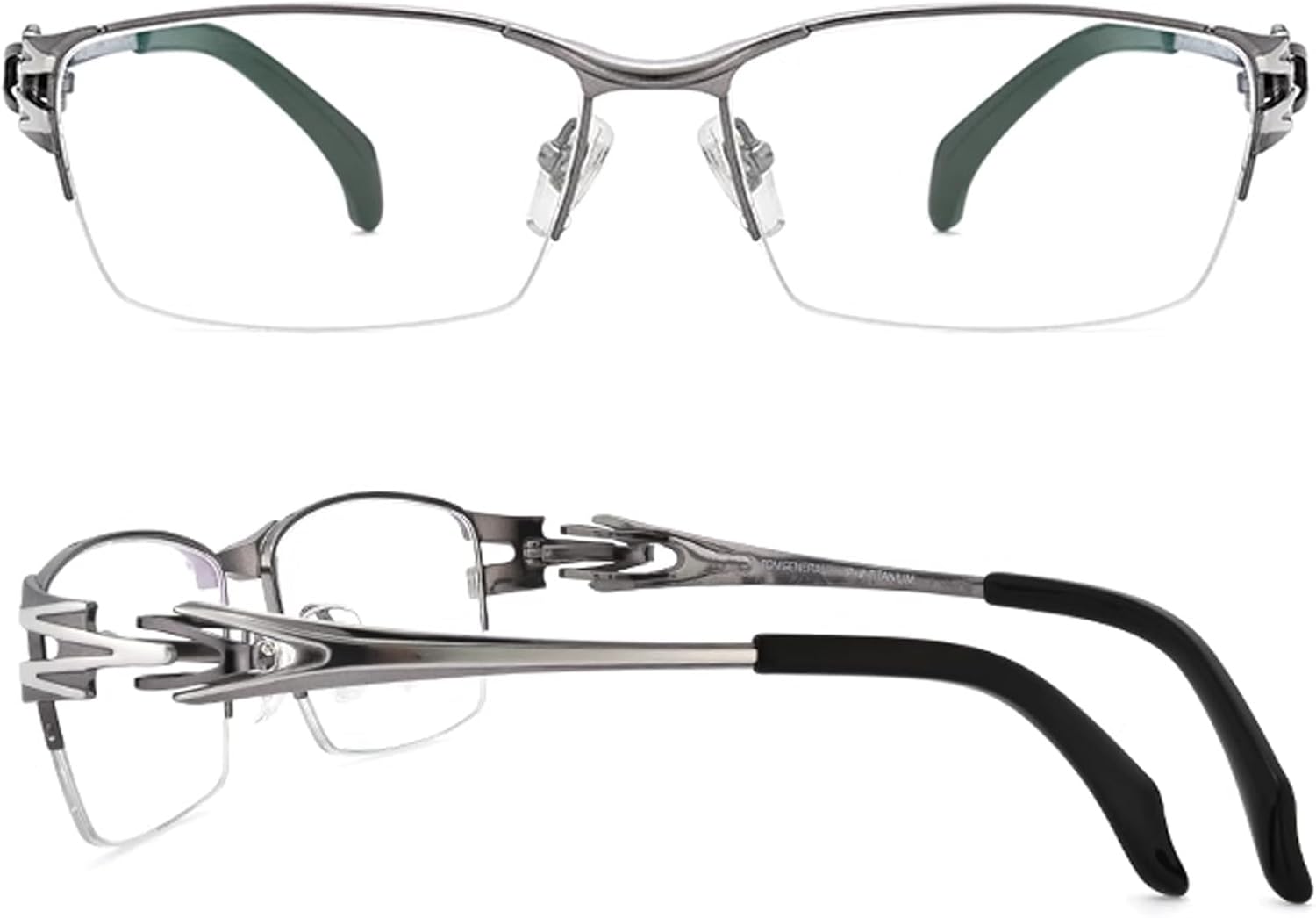 Gafas de lectura retro con bloqueo de luz azul para hombre, ultra ligeras de titanio puro medio marco para lectores de computadora