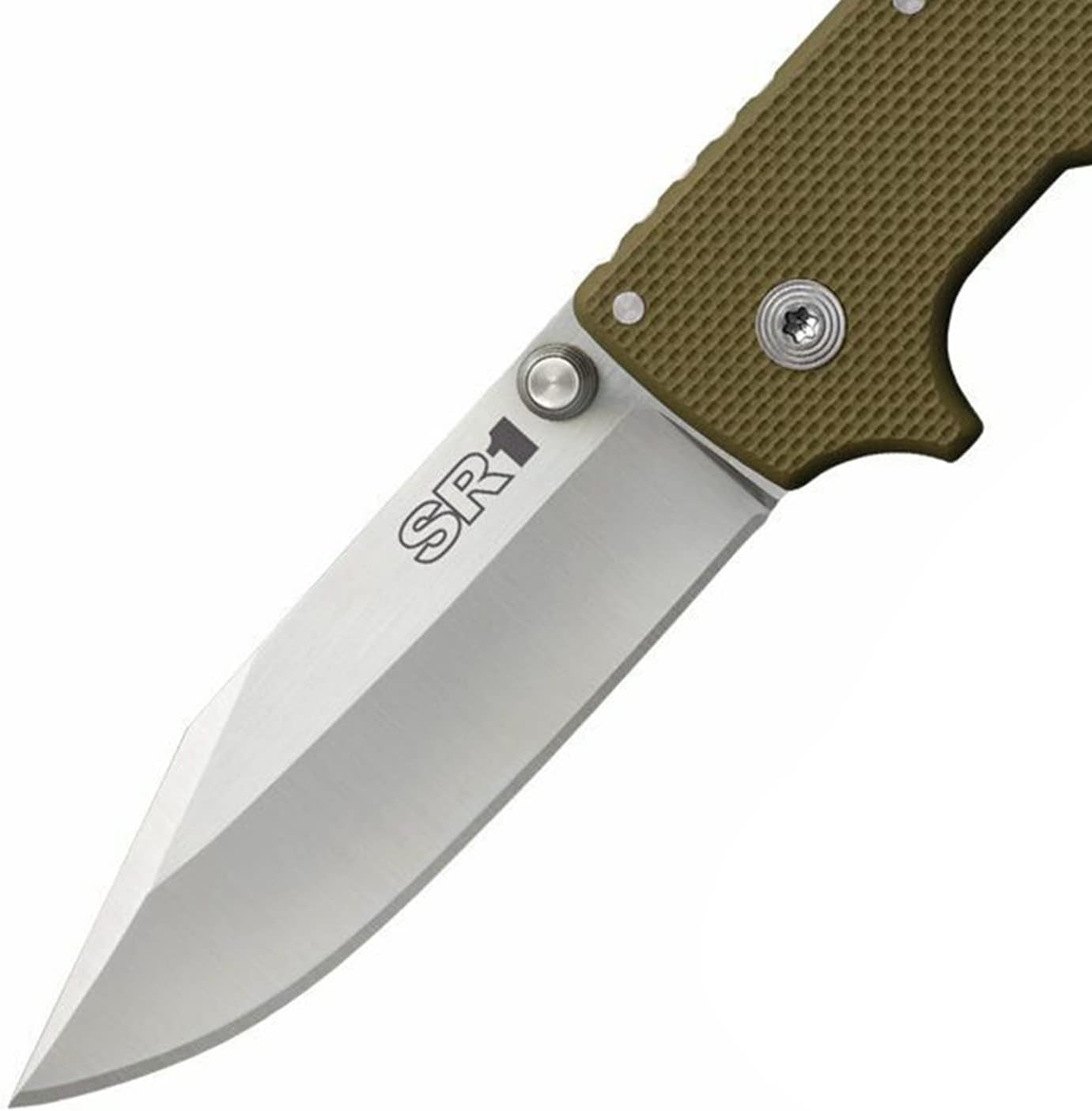 Cold Steel SR1 S35VN Cuchillo plegable táctico de defensa personal con hoja G-10 de 4 pulgadas con mecanismo de bloqueo Tri-Ad y clip de