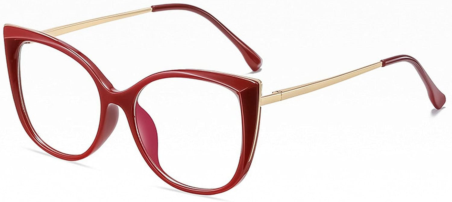mincl Lentes de lectura bifocales fotocromáticos para mujer, marco de anteojos cuadrado, color rojo, hembra, multifocales, para hiperopía