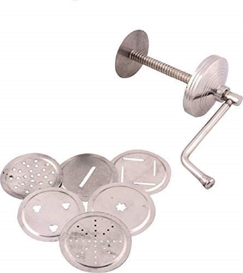 Máquina de pasta de acero inoxidable, acero inoxidable, acero inoxidable, Murukulu de acero inoxidable con 6 jali diferentes, plata