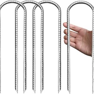 Eurmax Estacas de refuerzo en forma de U de Estados Unidos, 12 pulgadas, estacas de suelo resistentes para trampolín galvanizadas para camping, Eurmax Estacas de refuerzo en forma de U de Estados Unidos, 12 pulgadas, estacas de suelo resistentes para trampolín galvanizadas para camping,
