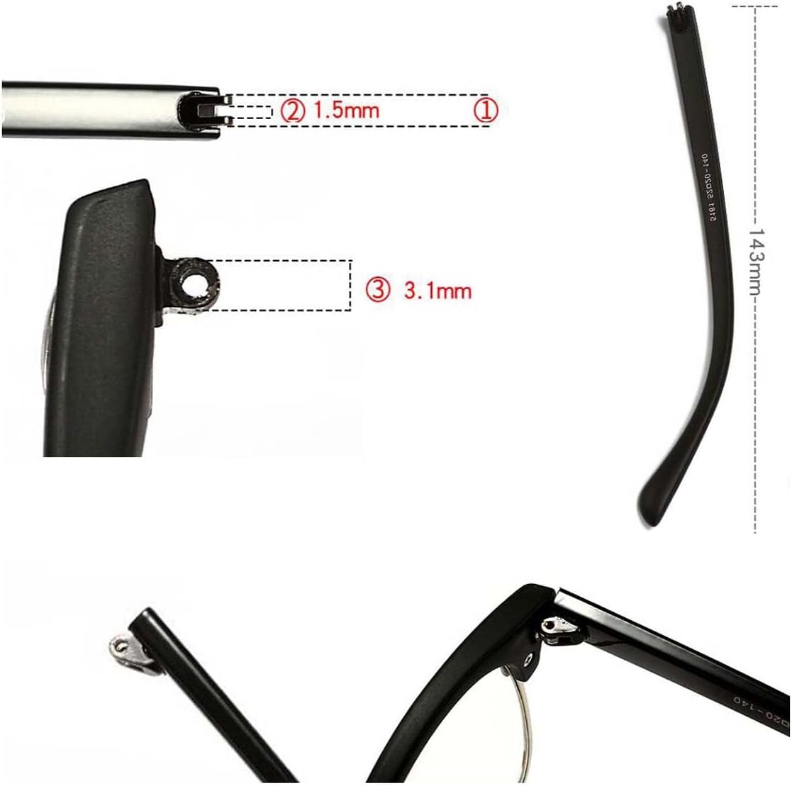 1 par de lentes de repuesto vintage para hombres y mujeres, Negro –