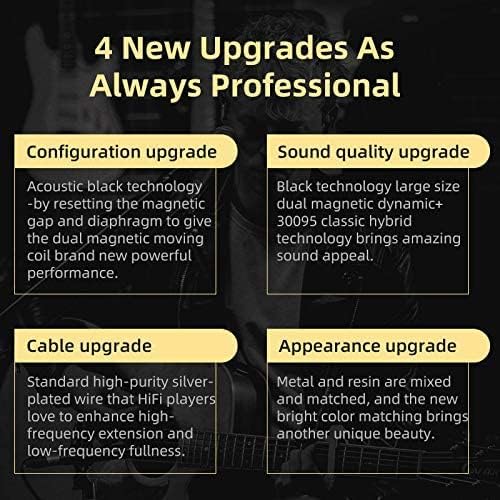 KZ ZSN Pro X – Monitor de oído con cable, auriculares híbridos dinámicos controladores equilibrados, auriculares de armadura dual driver 1DD 1BA