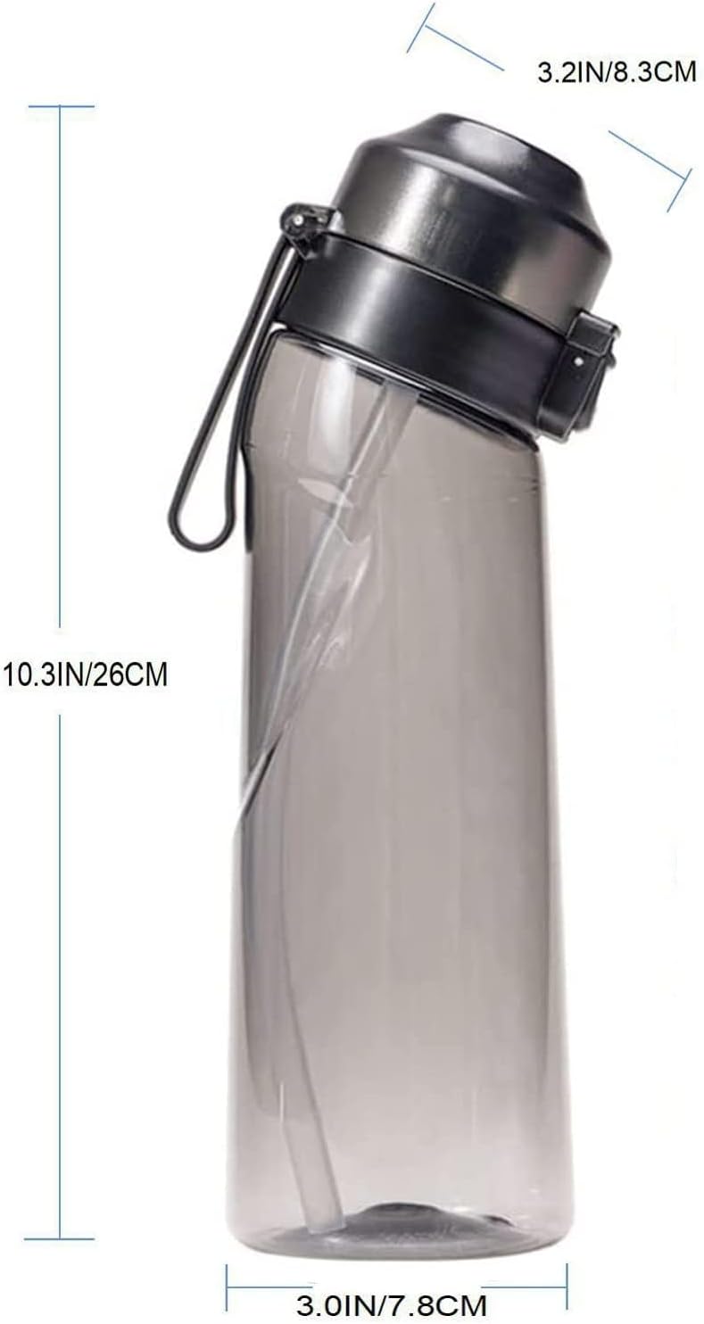 Botella de agua de aire, con 7 cápsulas de sabor, sin BPA, 0 azúcar, 0 calorías, 22.0 fl oz, botella de agua perfumada, botella de agua deportiva,