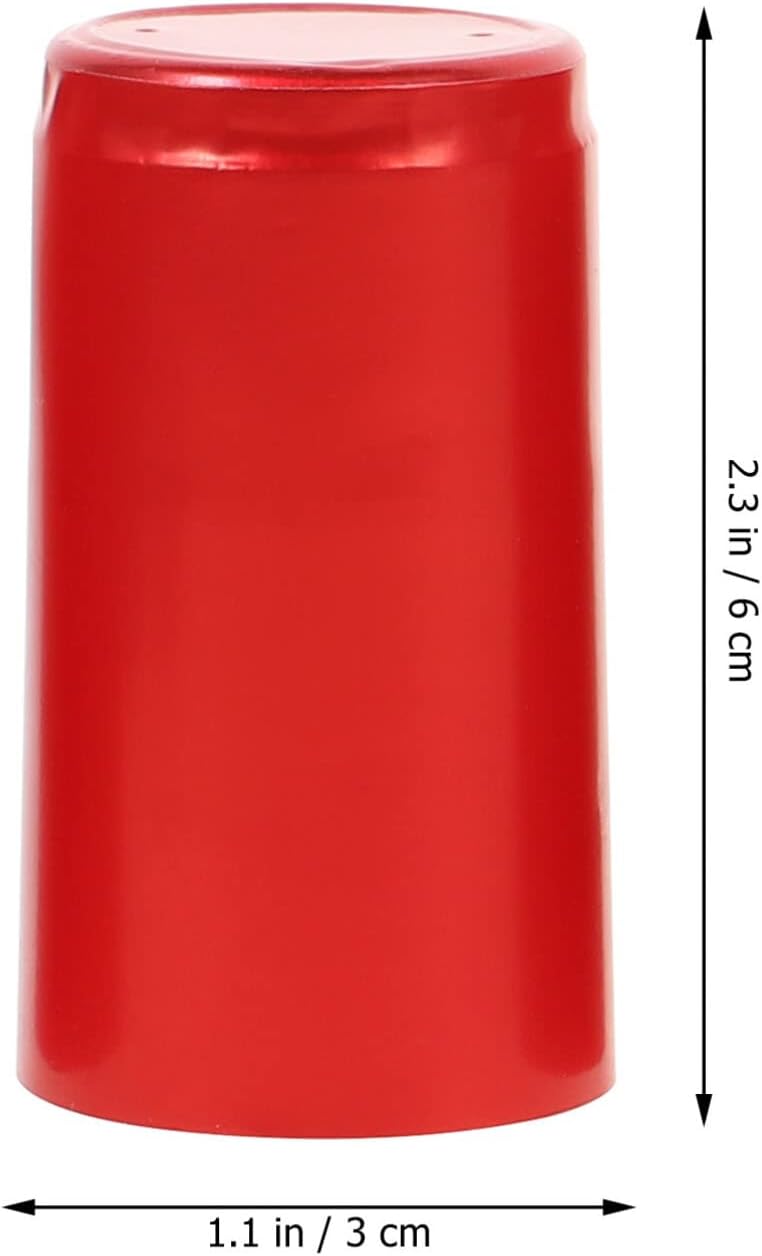 Luxshiny 10pcs Pvc Termoencogimiento Cápsulas Con Lágrima Vino Envoltura Botella Cápsulas Shrink Cap para Bodegas y Uso en el Hogar Rojo