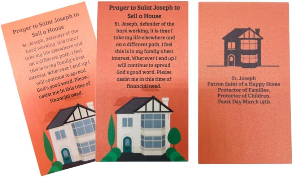 Westmon Works Estatua de San José para la venta de casas con instrucciones y tarjeta de oración de bienes raíces paquete a granel, juego de 6