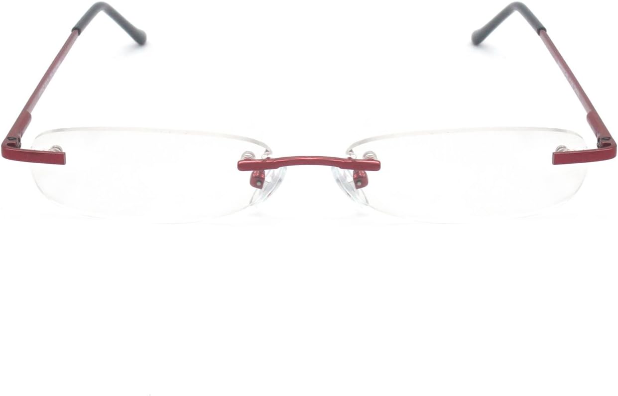 Lentes de lectura sin montura con estuche delgado para hombres y mujeres, negro, dorado y metálico, azul y rojo
