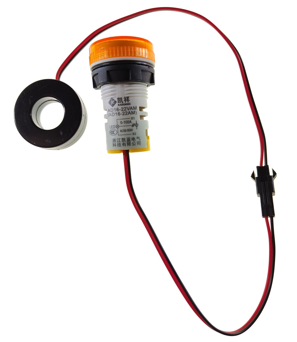 Indicador de corriente y voltaje de CA de 3 piezas con pantalla de dos dígitos, monitor de instrumentos de medición multifunción LED de cabeza
