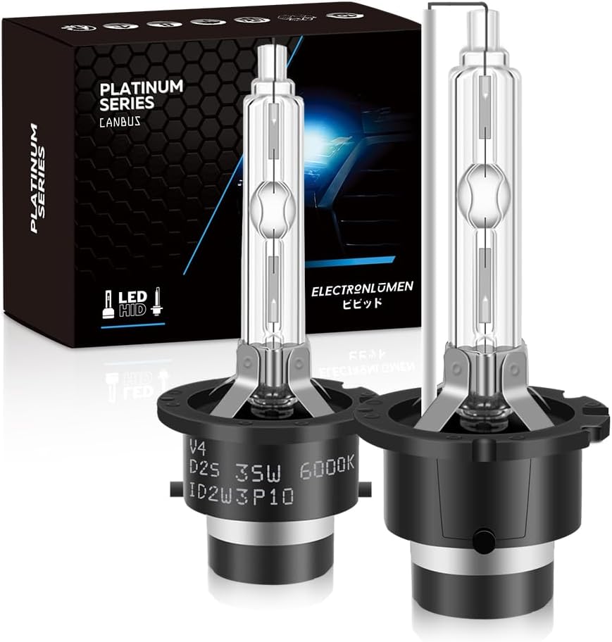 ELECTRONLUMEN D2S HID – Bombillas de xenón para faros delanteros, 35 W, 6000 K, faros delanteros de repuesto de haz alto y bajo, color blanco frío,