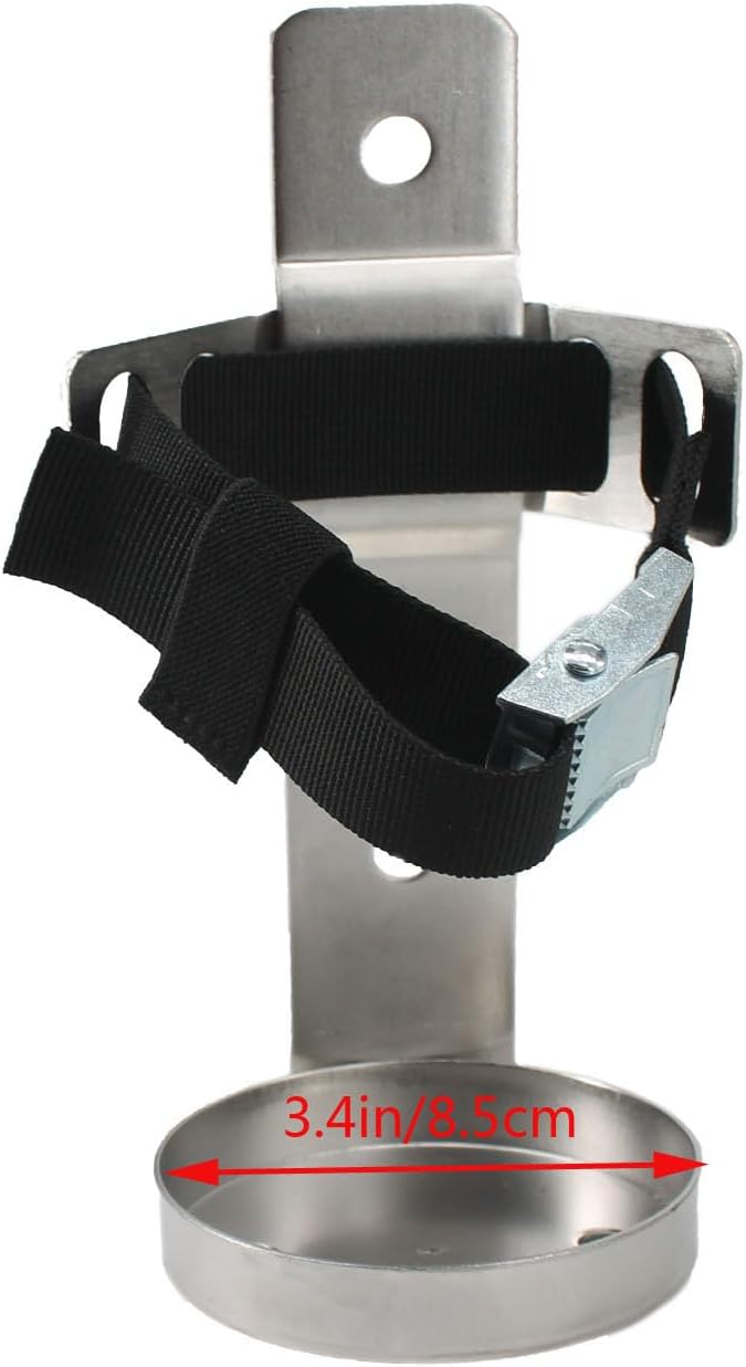 Soporte para extintor de incendios, soporte de pared, compatible con extintores de incendios de 2.5 libras, acero inoxidable (acero inoxidable de