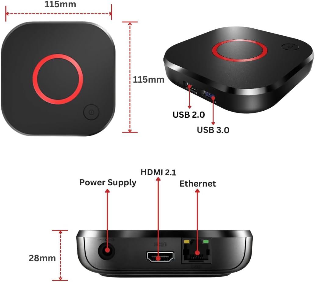 Raxxio MAG544w3 – Receptor de TV 4K HDR con chipset Amlogic S905Y4, memoria flash de 4 GB, Dolby Digital Plus, Linux 4.9, WiFi de doble banda, USB