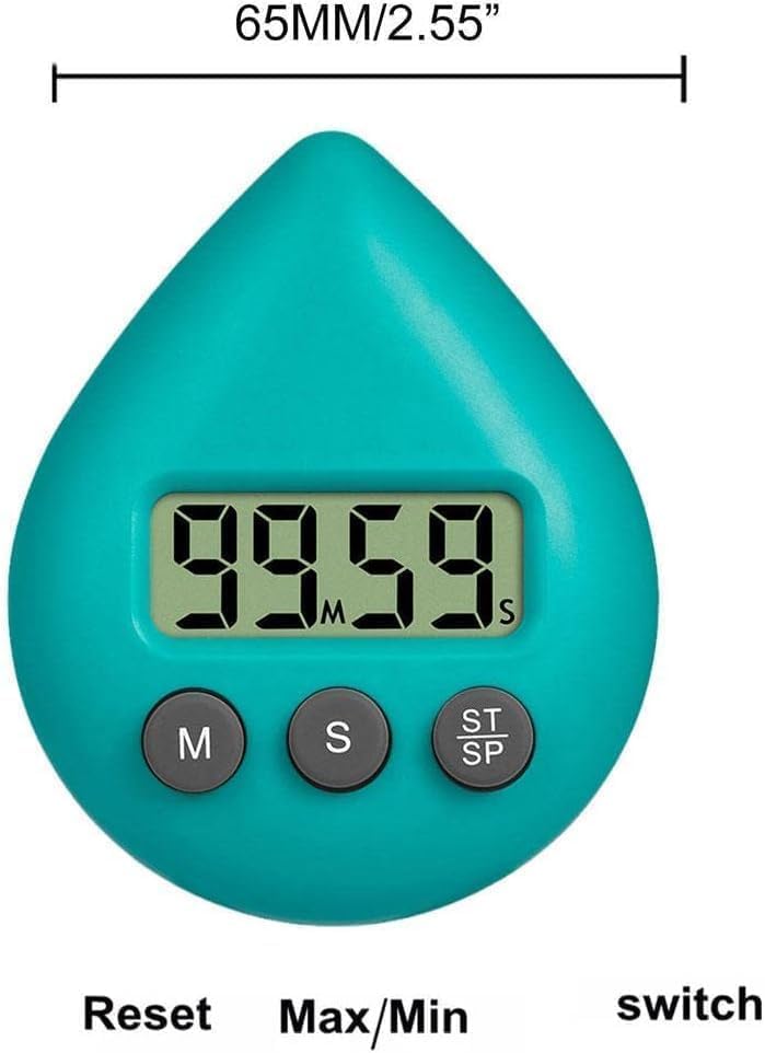 Temporizador de ducha verde de 2 piezas para niños y adultos, reloj de ducha digital con temporizador, temporizador impermeable con alarma y