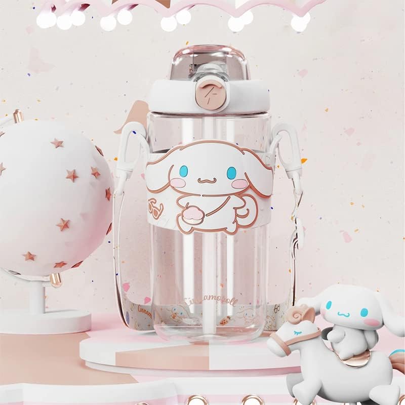 Vozuko Botella de agua de anime para mujeres y niñas, bonita taza de agua aislada, taza deportiva, escuela, al aire libre, viajes, regalo de