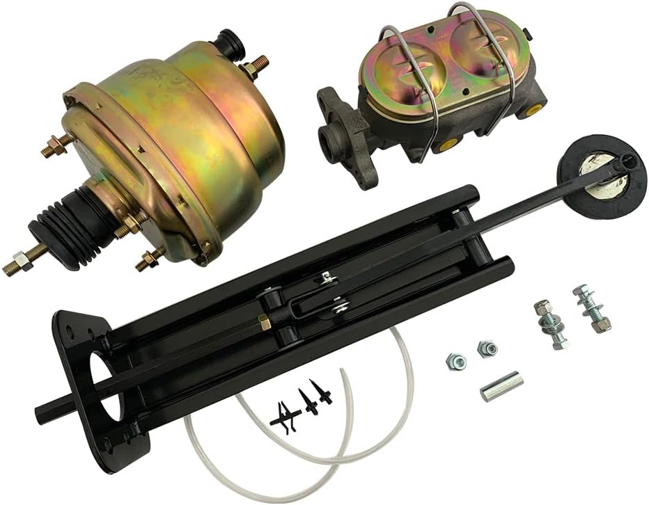 Kit de conversión universal de refuerzo de freno de potencia dual de 7 pulgadas con montaje en cilindro maestro conjunto de pedal de freno de