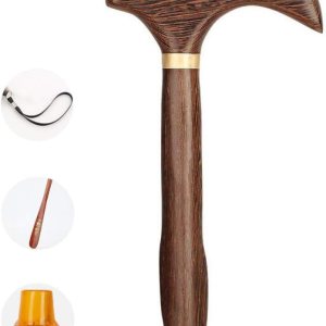 Bastón de madera maciza con punta de goma, bastones de madera natural de moda para hombres y mujeres, ligero y fuerte capacidad de peso de 450 Bastón de madera maciza con punta de goma, bastones de madera natural de moda para hombres y mujeres, ligero y fuerte capacidad de peso de 450