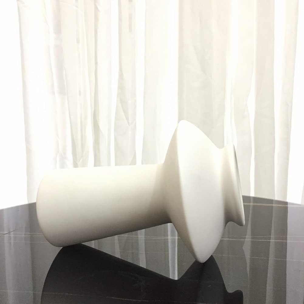 White Ceramic Vase Nordic Minimalist Style Decor for Countertop Center Dresser Kitchen Living Room Home Decor White Matte Abstract Vase (White 666)