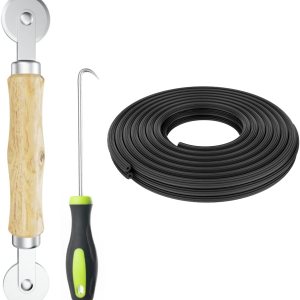 Kit de reparación de pantalla herramienta de rodillo de pantalla con gancho de extracción de rodamientos y estrías y ranura de retención (25 pies) Kit de reparación de pantalla herramienta de rodillo de pantalla con gancho de extracción de rodamientos y estrías y ranura de retención (25 pies)