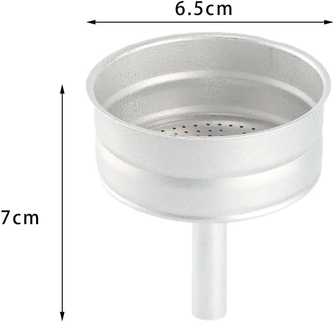 KLKCMS Embudo de olla Moka, embudo para cafetera, filtro de cafetera portátil, filtro de embudo para máquina de café expreso, accesorios para piezas