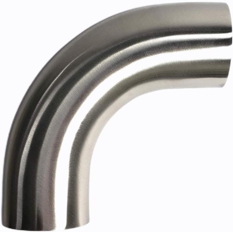 Codo de curva de escape 90 grados, grosor de pared de 16GA0.063 in, radio de curvatura 1.5D, acero inoxidable SS304 (3 pulgadas)