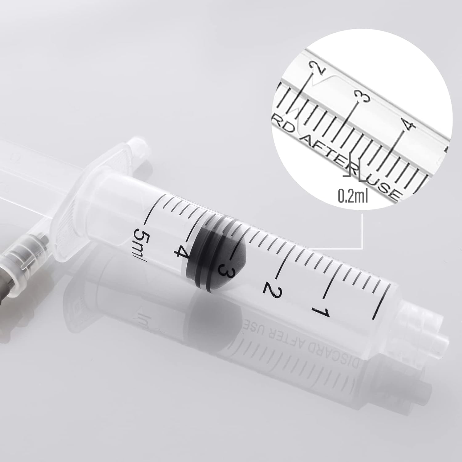 Jeringa de 0.2 fl oz con 0.78 oz 1 pulgada, desechable envuelta individualmente, paquete de 20