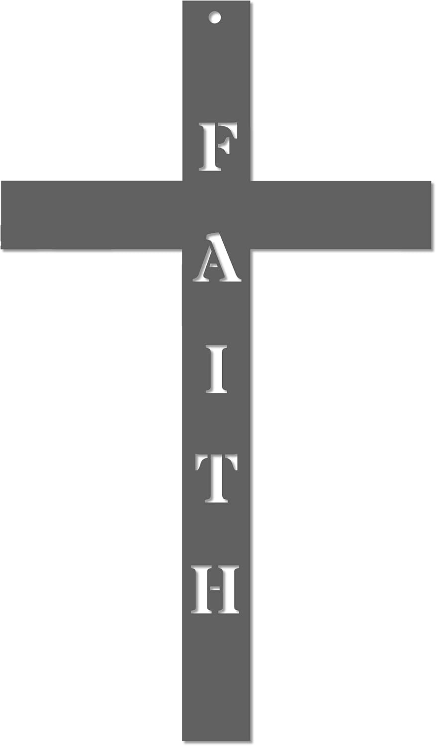 POEM Studio Decoración de pared con cruz de fe cristiana, letrero de pared de metal con cruz de Jesús Dios Crucifijo – Arte de pared religioso
