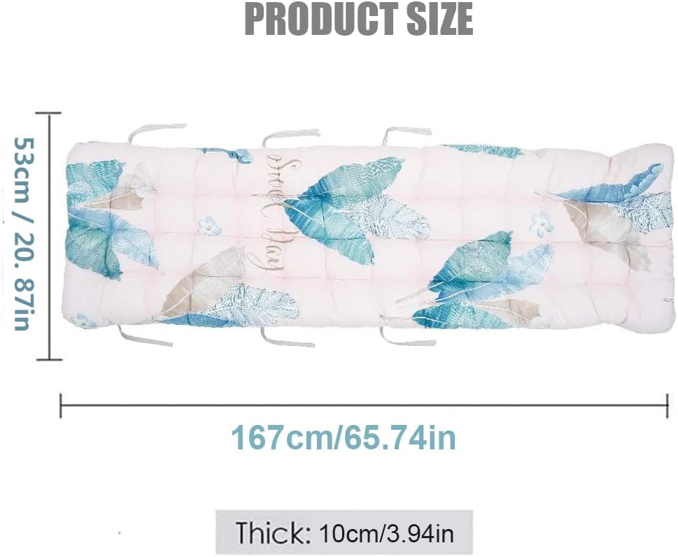 Cojín impermeable para silla de patio, para interiores y exteriores, con estampado floral, repuesto con lazos, cojín para silla mecedora, cojín