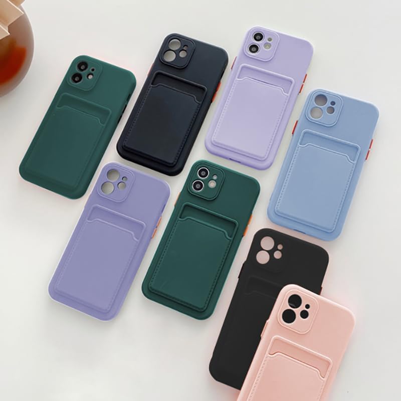 Compatible con Xiaomi Redmi Note 10s o Redmi Note 10 Silicona TPU Slim Card Wallet Holder Phone Back Case Cover (Azul Gris)