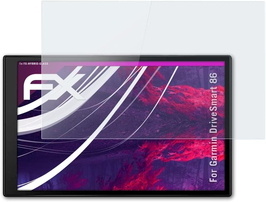 Película protectora de vidrio de plástico compatible con Garmin DriveSmart 86 Protector de vidrio, 9H Hybrid-Glass FX Protector de pantalla de