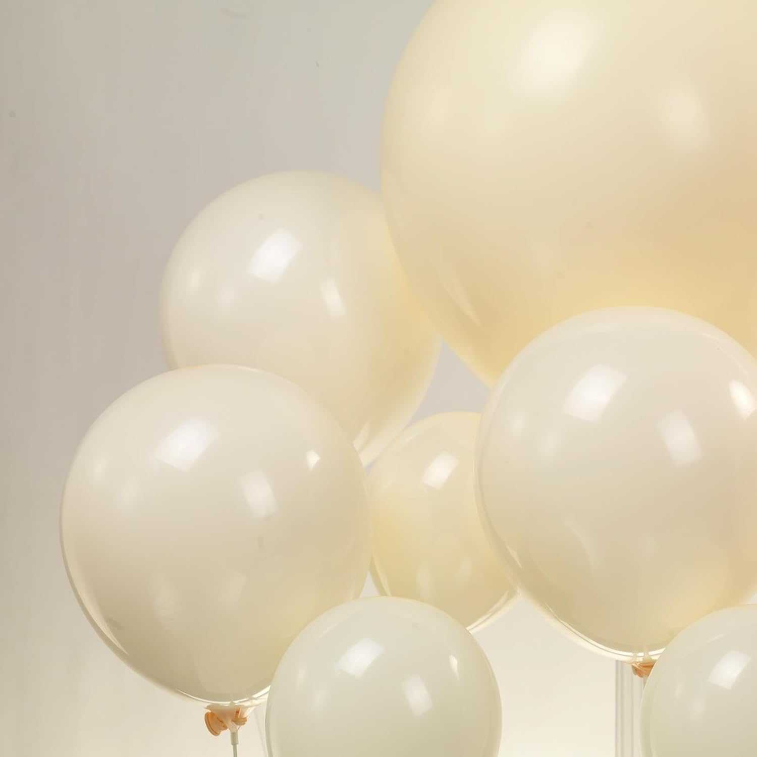 Globos de color marfil de doble relleno, globo blanco marfil de diferentes tamaños, paquete de 63 globos de 18+10+5 pulgadas, 2 capas para