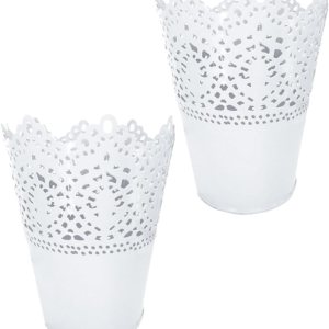 Yardwe 2 piezas de cubo de flores de estaño, decoración rústica, florero, ramo de boda artificial, jarra decorativa de granja, arreglos florales, Yardwe 2 piezas de cubo de flores de estaño, decoración rústica, florero, ramo de boda artificial, jarra decorativa de granja, arreglos florales,