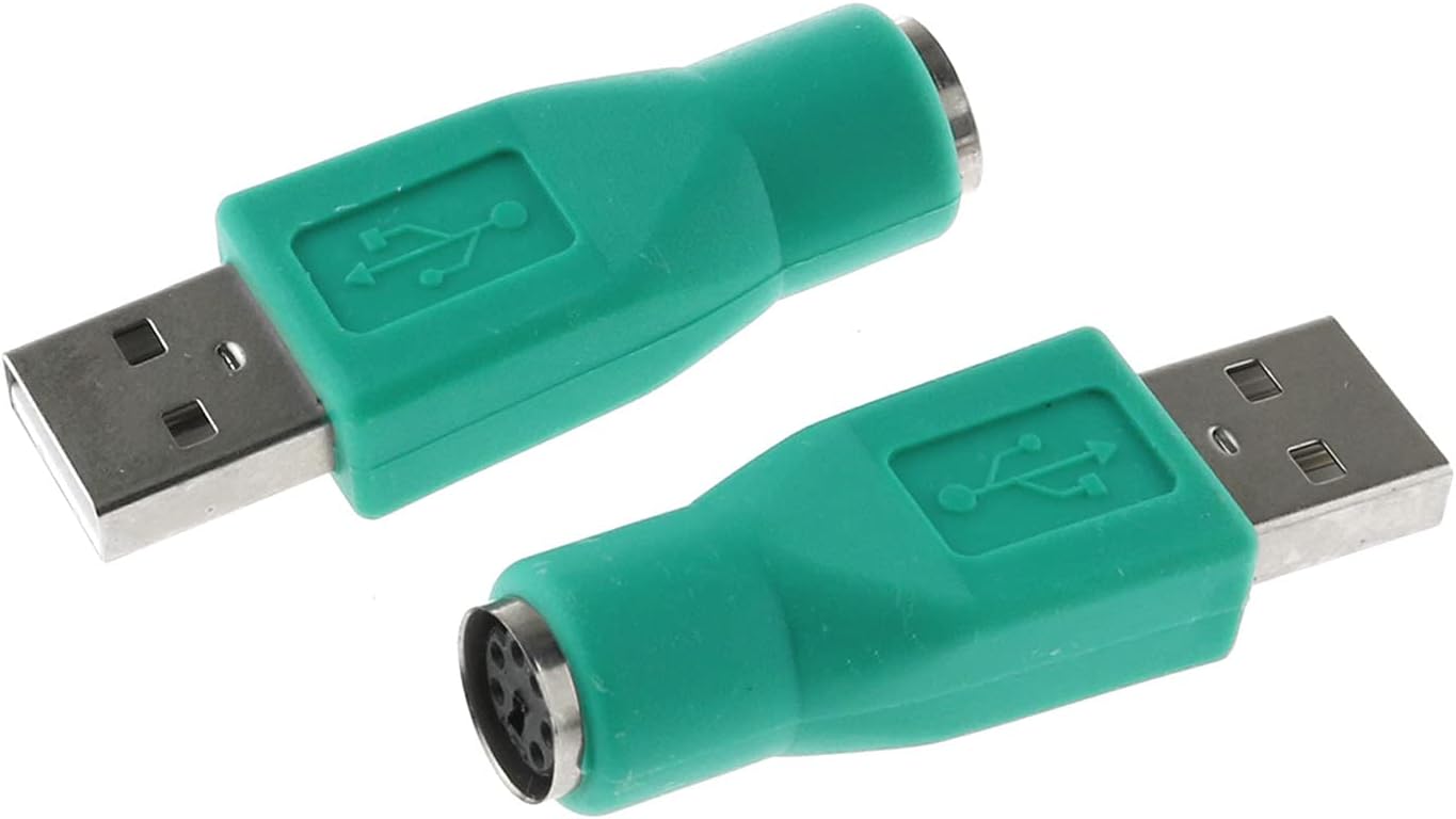 Adaptador USB a PS2 2 unids verde PS2 hembra a USB macho adaptador convertidor para ratón y teclado