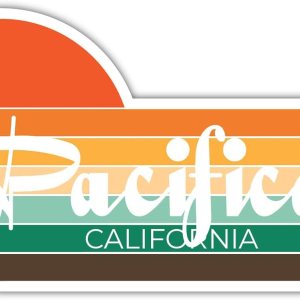 Pacifica California – Imán para nevera (4 x 2.25 pulgadas), diseño estético retro vintage de los años 70 Pacifica California – Imán para nevera (4 x 2.25 pulgadas), diseño estético retro vintage de los años 70