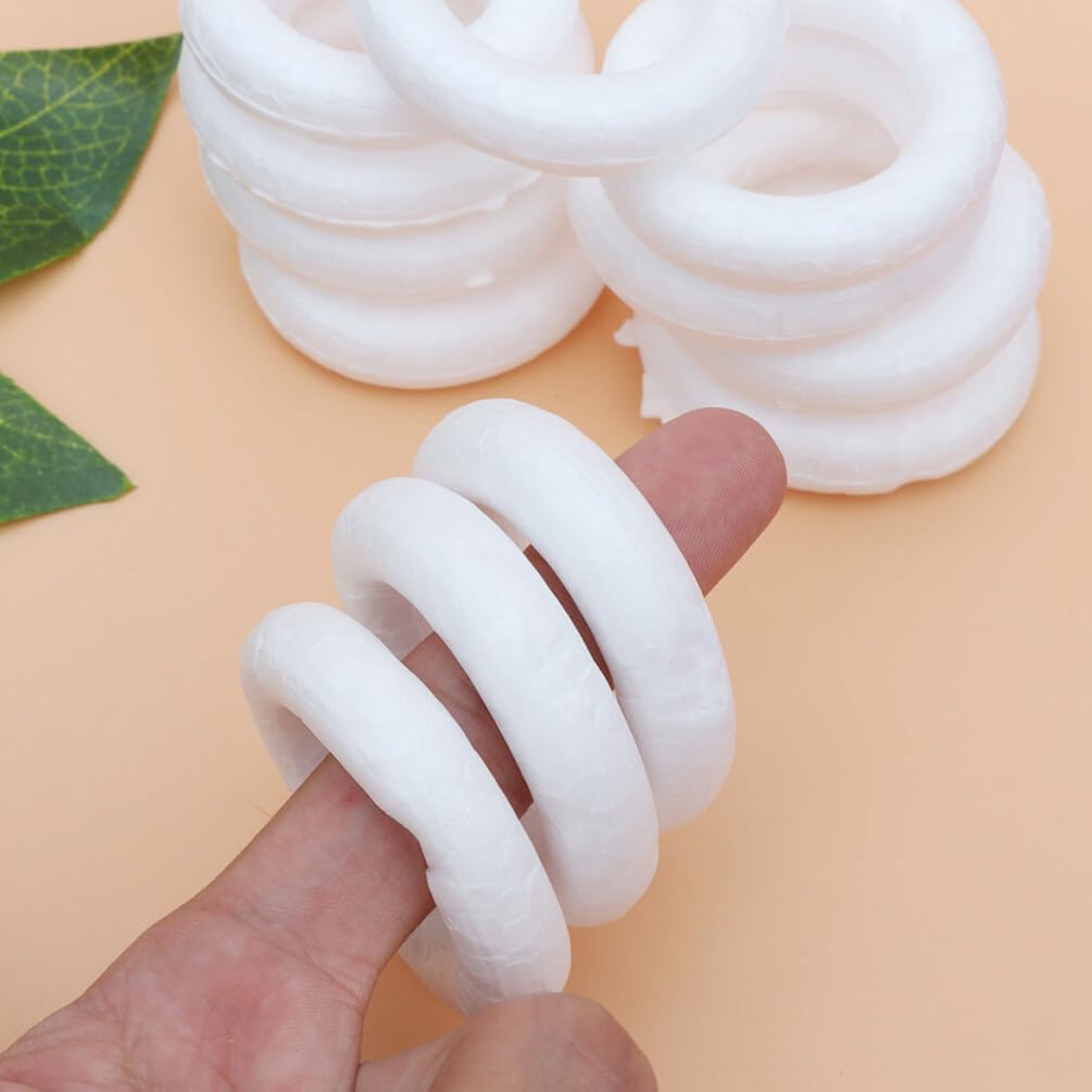 Kisangel 12 unidades de forma de corona de espuma, círculos de espuma para manualidades, discos redondos de espuma floral para proyectos de